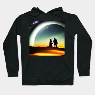 Valentine Wall Art -  Cosmic Wonder - Unique Valentine Fantasy Planet Landsape - Photo print, canvas, artboard print Hoodie